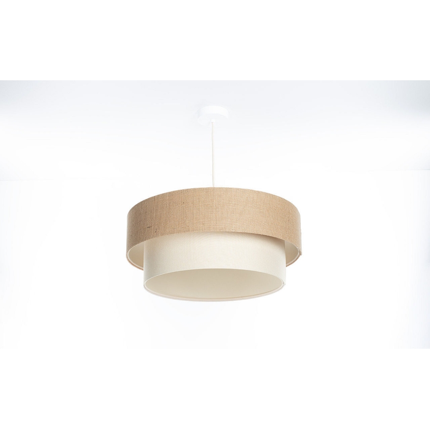 Lampadario sospeso a cavo DUO 1xE27/60W/230V Ø 50 cm beige/crema
