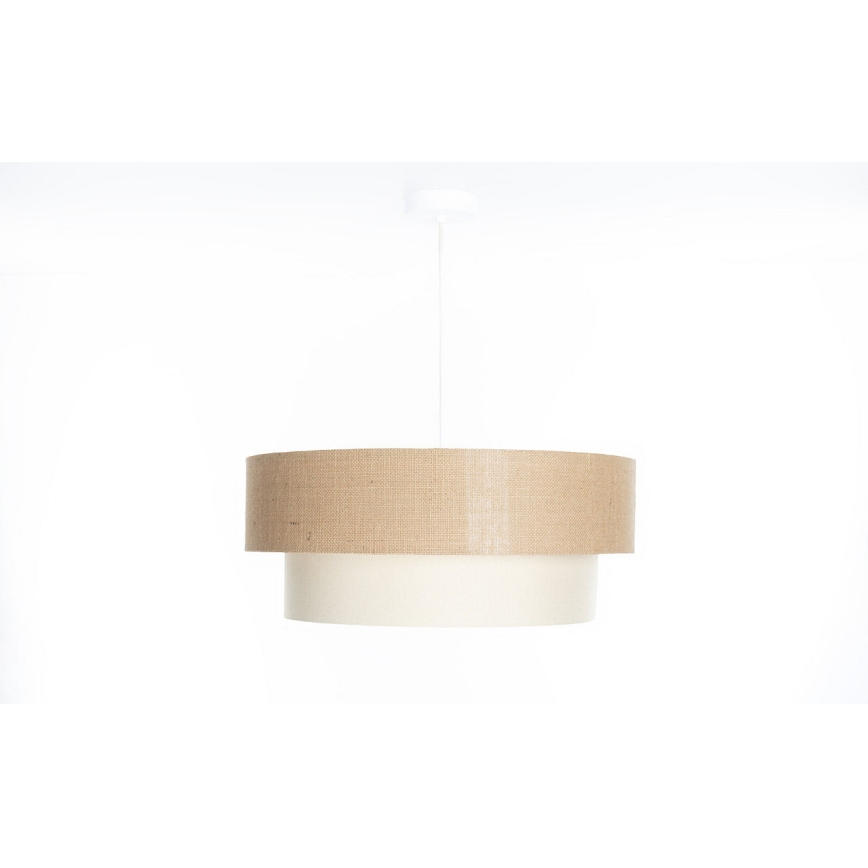 Lampadario sospeso a cavo DUO 1xE27/60W/230V Ø 50 cm beige/crema