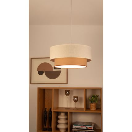 Lampadario sospeso a cavo NATIA 1x E27/60W/230V, Ø 45 cm, bianco/marrone