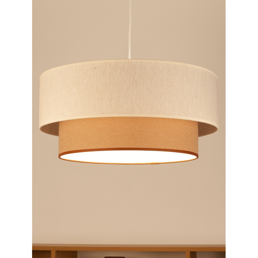 Lampadario sospeso a cavo NATIA 1x E27/60W/230V, Ø 45 cm, bianco/marrone