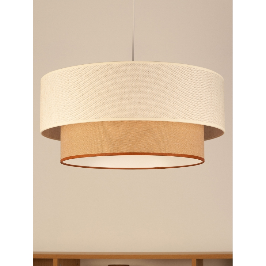 Lampadario sospeso a cavo NATIA 1x E27/60W/230V, Ø 45 cm, bianco/marrone