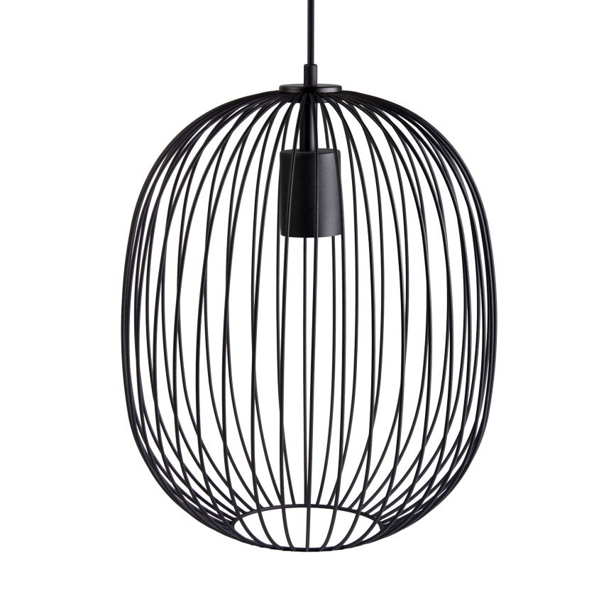 Lampadario sospeso a cavo OVELLA 1xE27/15W/230V diam. 34 cm nero