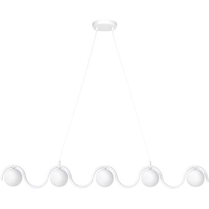 Lampadario sospeso a cavo SINUS 5xG9/8W/230V bianco