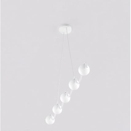 Lampadario sospeso a cavo SINUS 5xG9/8W/230V bianco