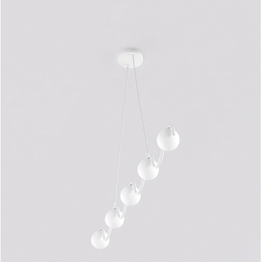 Lampadario sospeso a cavo SINUS 5xG9/8W/230V bianco