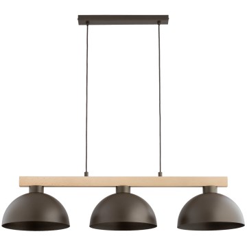 Lampadario sospeso a cavo VERTA 3xE27/15W/230V marrone/beige