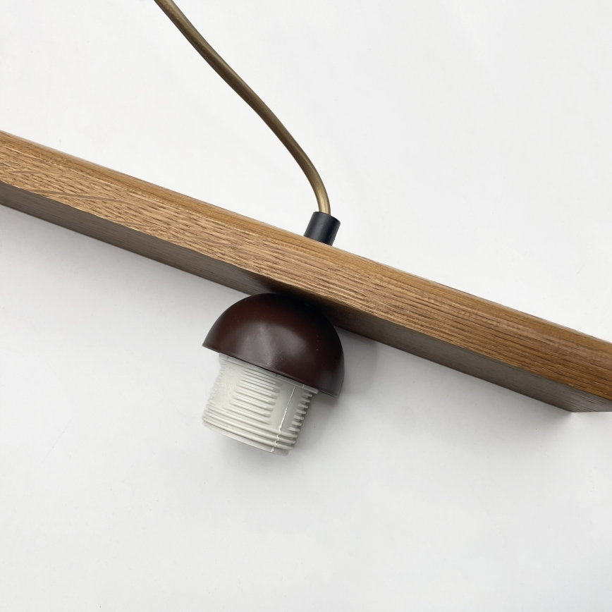 Lampadario sospeso AIDA su cavo, 3xE27/15W/230V, Ø 25 cm, rovere/crema