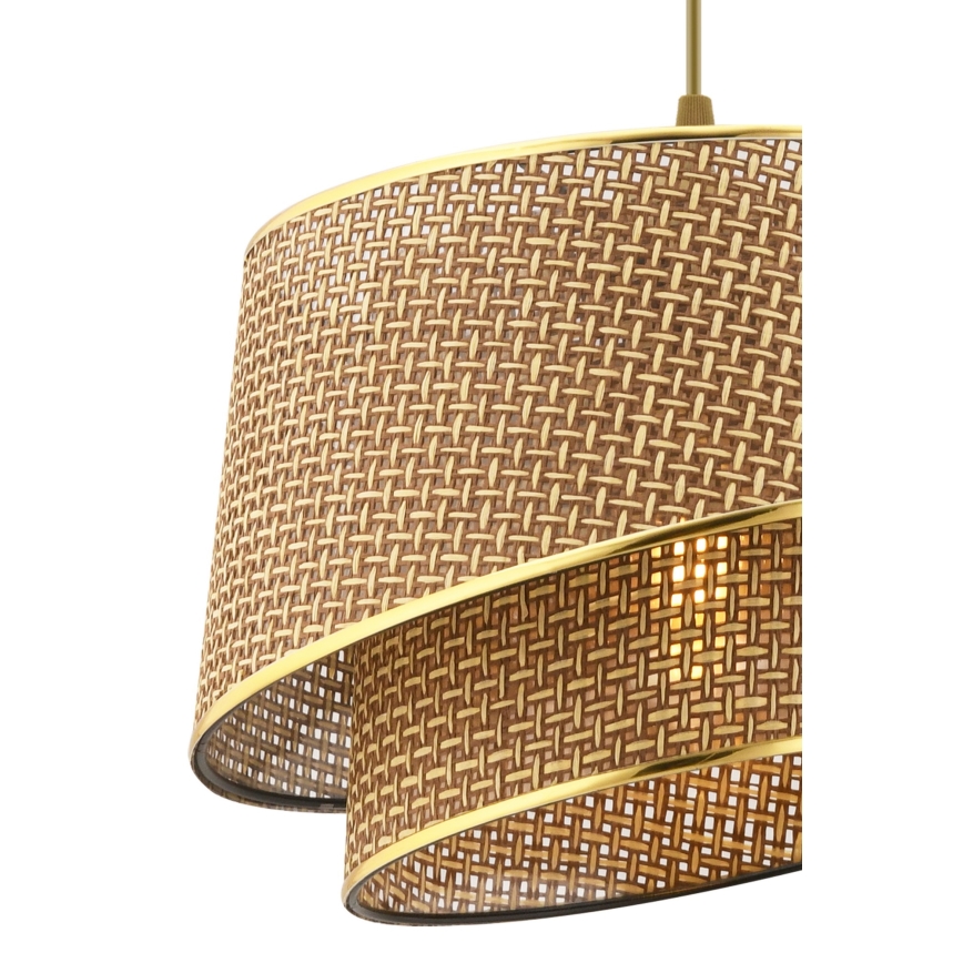 Lampadario sospeso BARETTE 1xE27/60W/230V marrone/oro