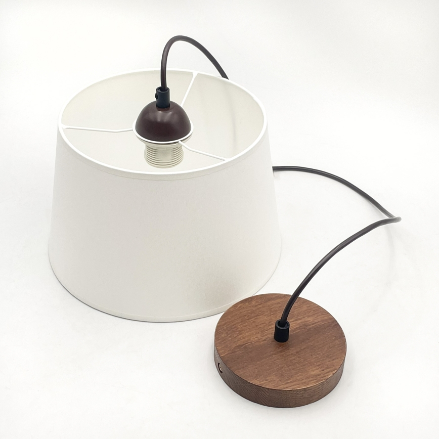 Lampadario sospeso con cavo AIDA 1xE27/60W/230V Ø 25 cm rovere/noce/bianco
