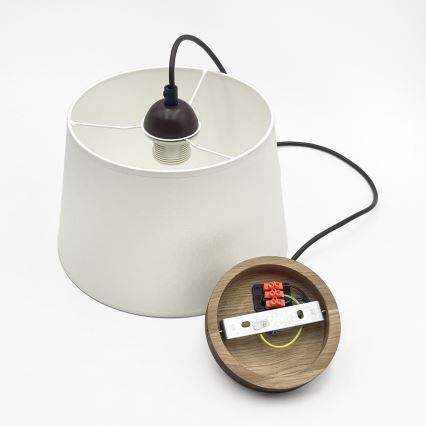 Lampadario sospeso con cavo AIDA 1xE27/60W/230V Ø 25 cm rovere/noce/bianco