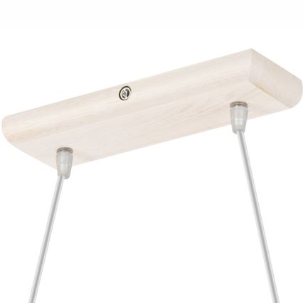 Lampadario sospeso con cavo AIDA 2xE27/60W/230V diam. 35 cm rovere/bianco