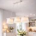Lampadario sospeso con cavo AIDA 3xE27/60W/230V Ø 25 cm rovere/bianco