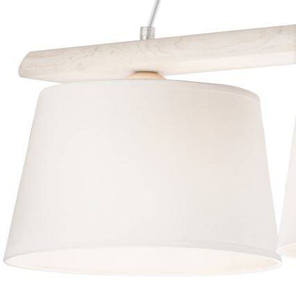 Lampadario sospeso con cavo AIDA 3xE27/60W/230V Ø 25 cm rovere/bianco