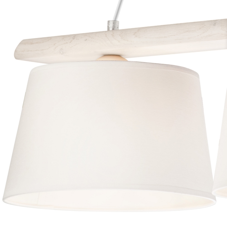Lampadario sospeso con cavo AIDA 3xE27/60W/230V Ø 25 cm rovere/bianco