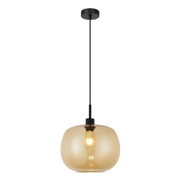 Lampadario sospeso con cavo ALAN 1xE27/40W/230V, finitura beige fumé/nero