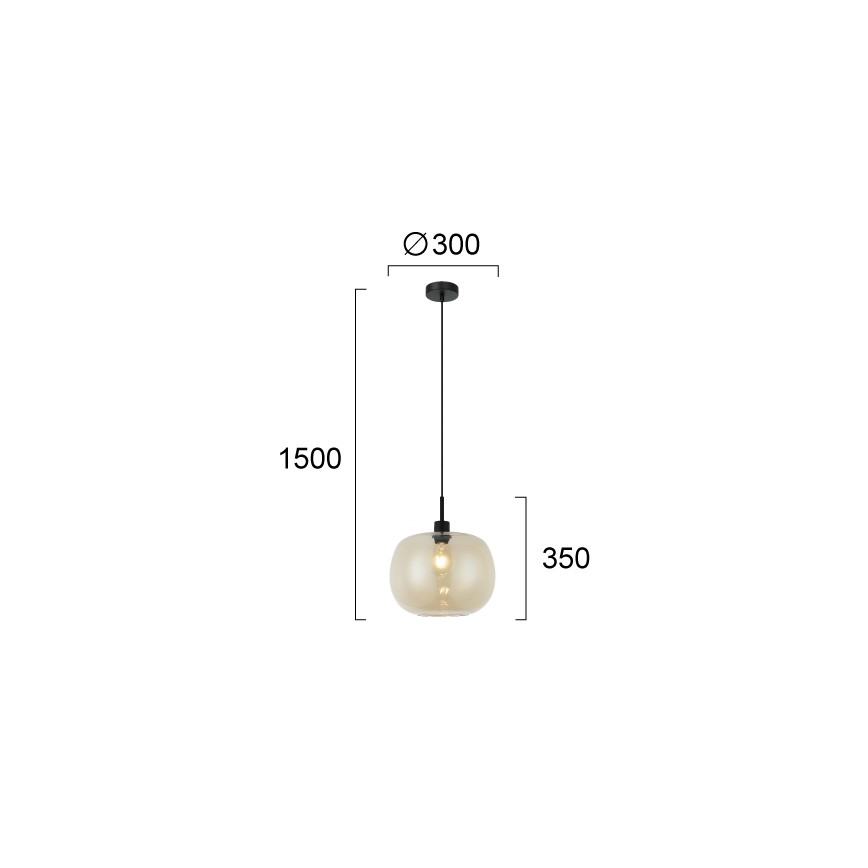 Lampadario sospeso con cavo ALAN 1xE27/40W/230V, finitura beige fumé/nero