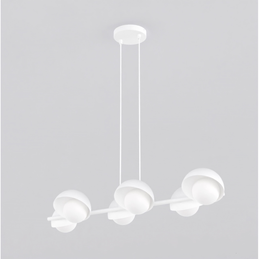 Lampadario sospeso con cavo BOOM 6xG9/8W/230V bianco