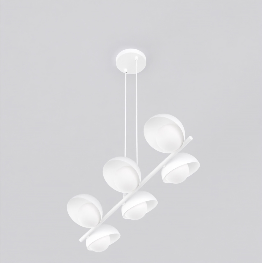 Lampadario sospeso con cavo BOOM 6xG9/8W/230V bianco