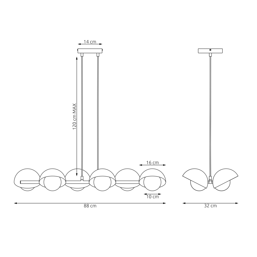 Lampadario sospeso con cavo BOOM 6xG9/8W/230V bianco