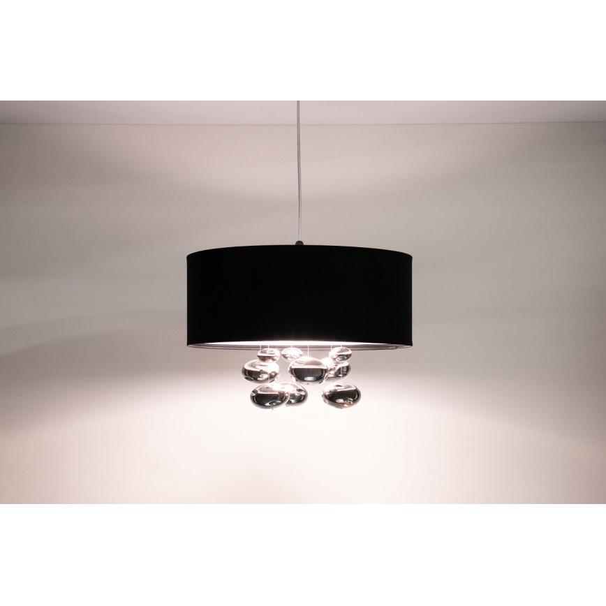 Lampadario sospeso con cavo BUBBLE 1xE27/60W/230V, Ø 50 cm, nero