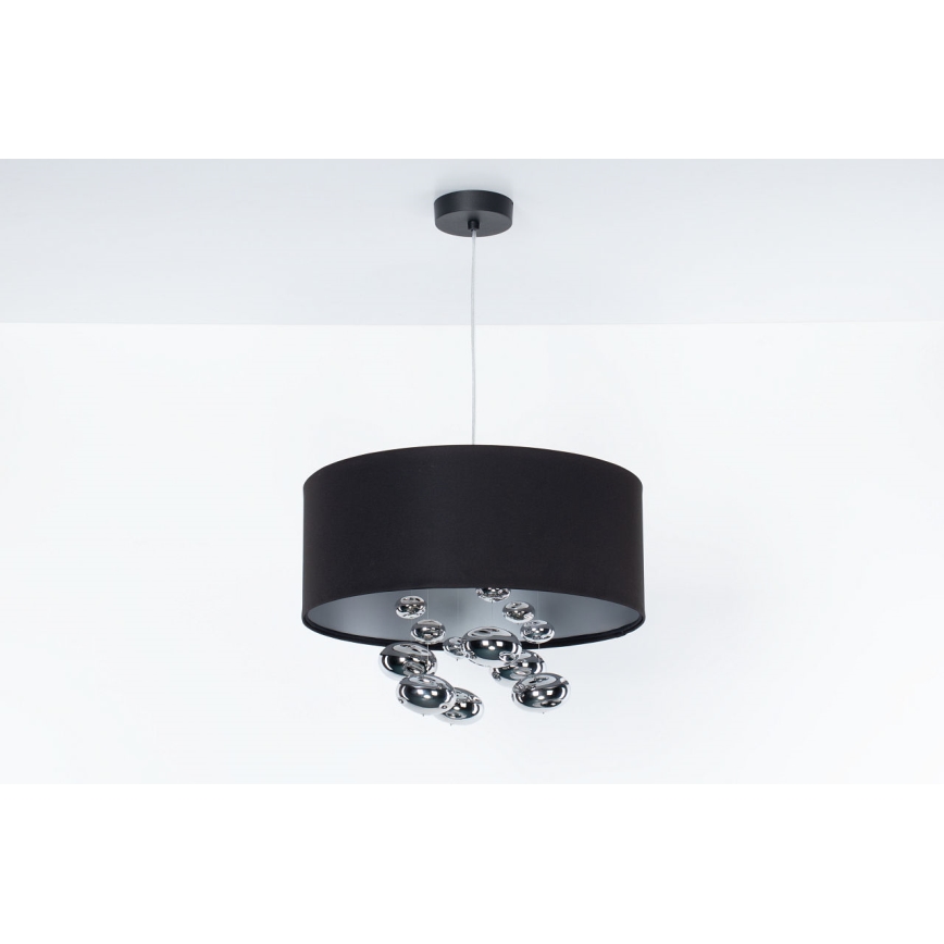 Lampadario sospeso con cavo BUBBLE 1xE27/60W/230V, Ø 50 cm, nero