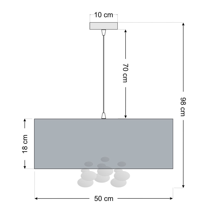 Lampadario sospeso con cavo BUBBLE 1xE27/60W/230V, Ø 50 cm, nero