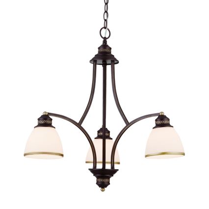 Lampadario sospeso con cavo CLAIR 3xE27/60W/230V Ø 58 cm, colore bronzo