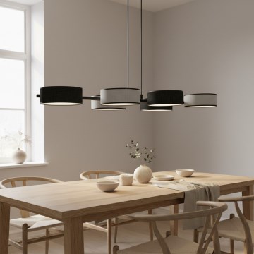 Lampadario sospeso con cavo DRUMZ 6xE14/10W/230V nero/grigio