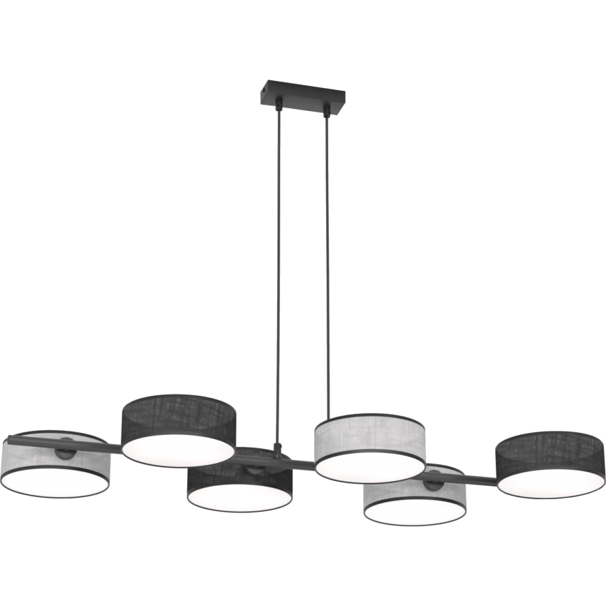Lampadario sospeso con cavo DRUMZ 6xE14/10W/230V nero/grigio