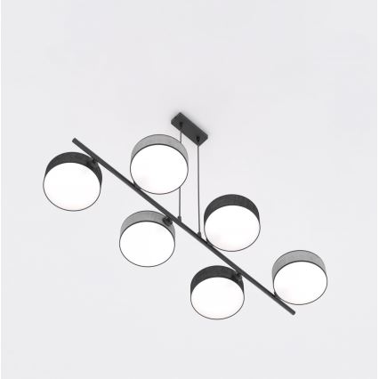 Lampadario sospeso con cavo DRUMZ 6xE14/10W/230V nero/grigio