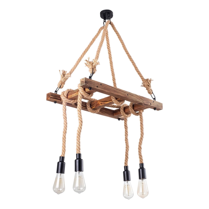 Lampadario sospeso con cavo EREBOS 4xE27/40W/230V marrone