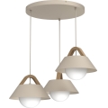 Lampadario sospeso con cavo FUNDA 3xE27/15W/230V beige