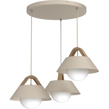 Lampadario sospeso con cavo FUNDA 3xE27/15W/230V beige