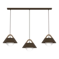 Lampadario sospeso con cavo FUNDA 3xE27/15W/230V marrone