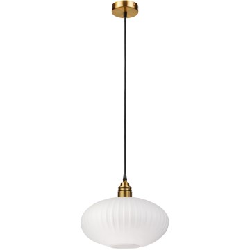 Lampadario sospeso con cavo HECTOR 1xE27/15W/230V, bianco/ottone, Ø 30 cm