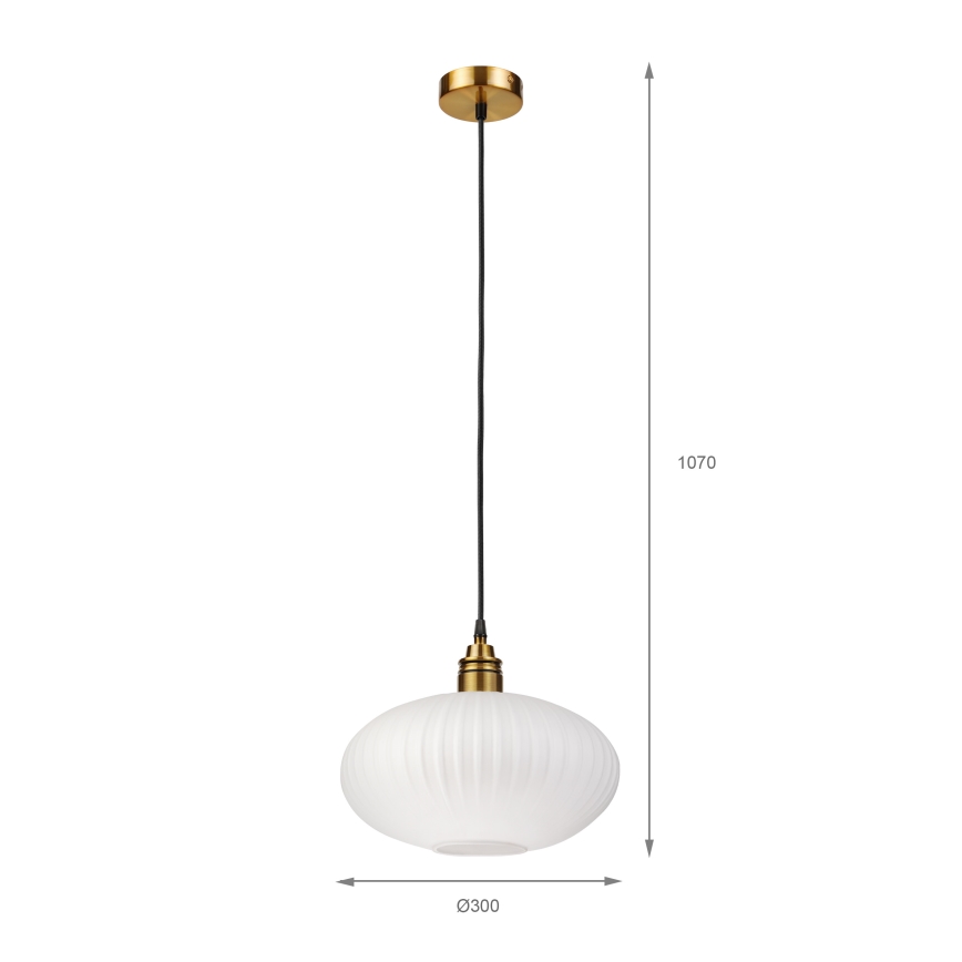 Lampadario sospeso con cavo HECTOR 1xE27/15W/230V, bianco/ottone, Ø 30 cm