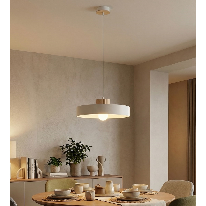 Lampadario sospeso con cavo KIVI 1xE27/15W/230V bianco