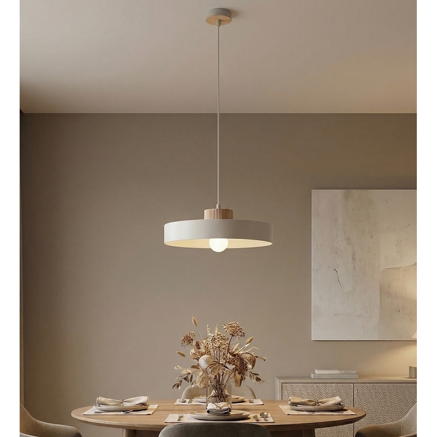 Lampadario sospeso con cavo KIVI 1xE27/15W/230V bianco