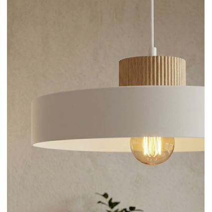 Lampadario sospeso con cavo KIVI 1xE27/15W/230V bianco