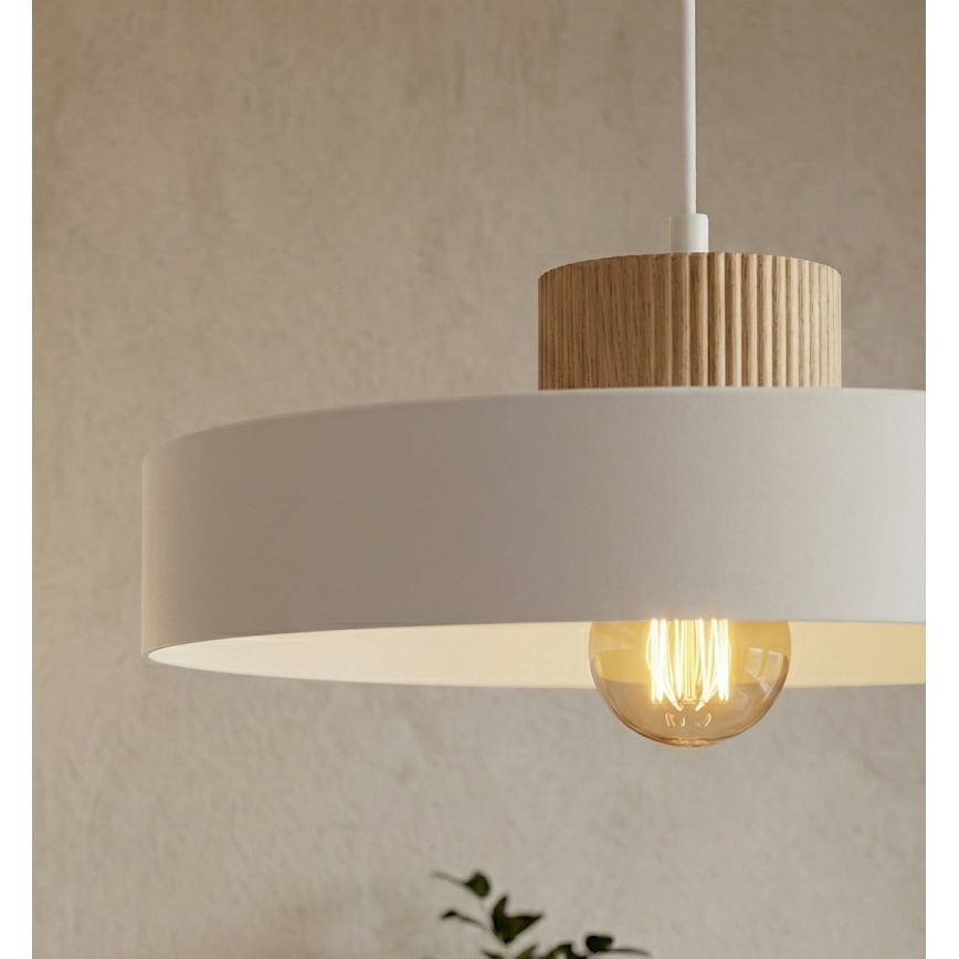 Lampadario sospeso con cavo KIVI 1xE27/15W/230V bianco