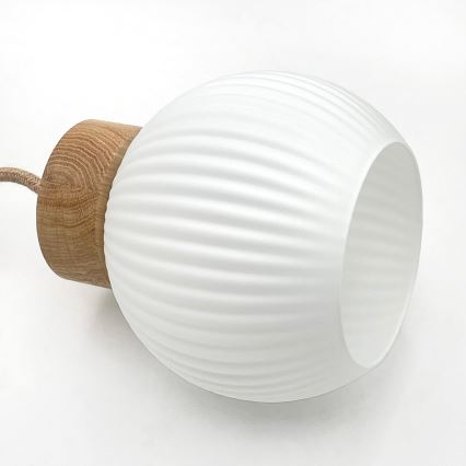 Lampadario sospeso con cavo LOOMIS 3xE27/15W/230V 83 cm beige/rovere