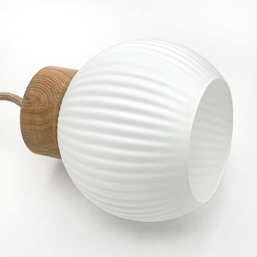 Lampadario sospeso con cavo LOOMIS 3xE27/15W/230V 83 cm beige/rovere
