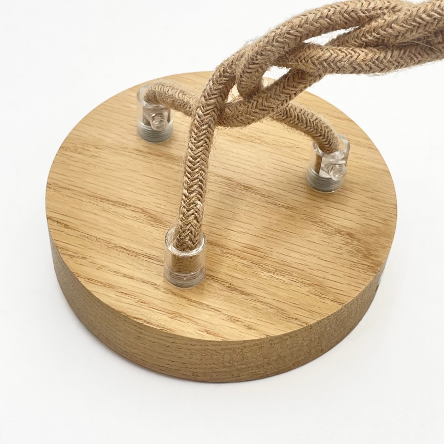 Lampadario sospeso con cavo LOOMIS 3xE27/15W/230V 83 cm beige/rovere