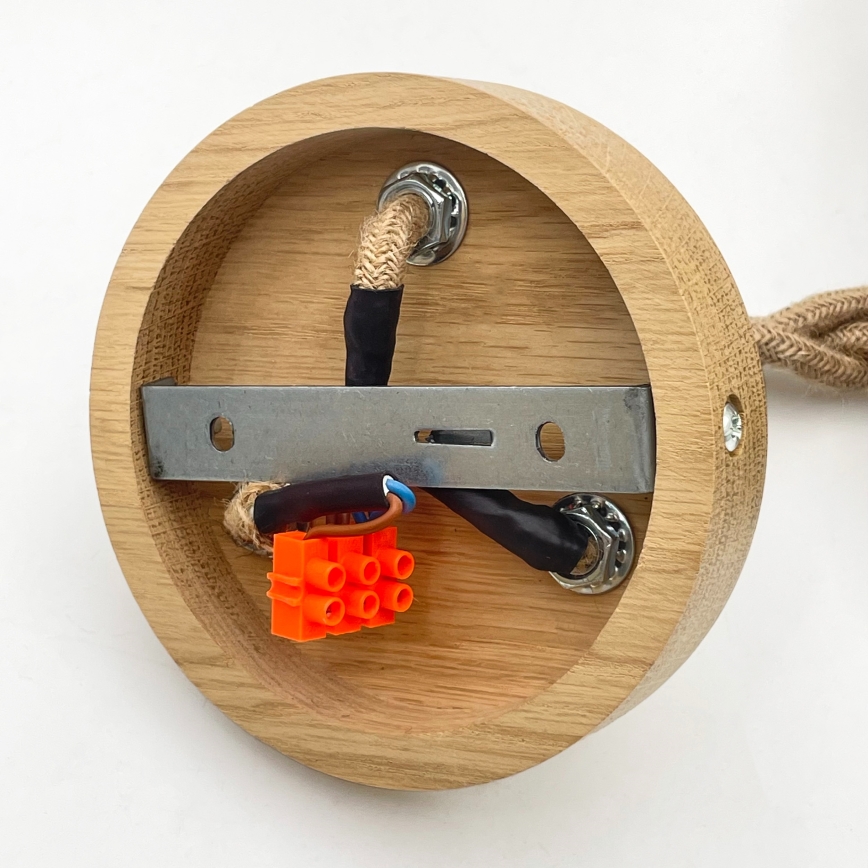 Lampadario sospeso con cavo LOOMIS 3xE27/15W/230V 83 cm beige/rovere