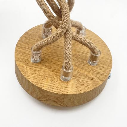 Lampadario sospeso con cavo LOOMIS 5xE27/15W/230V 130 cm beige/rovere