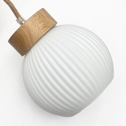 Lampadario sospeso con cavo LOOMIS 5xE27/15W/230V 130 cm beige/rovere