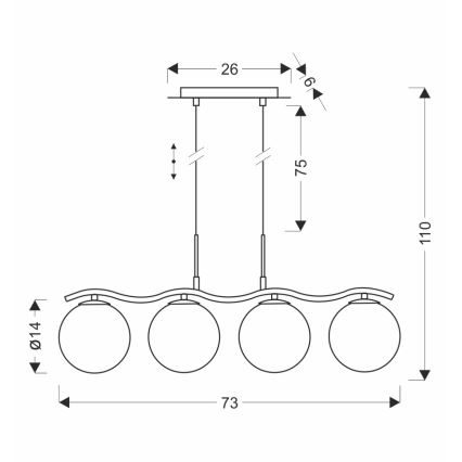 Lampadario sospeso con cavo LUMOS 4xG9/20W/230V nero fumé