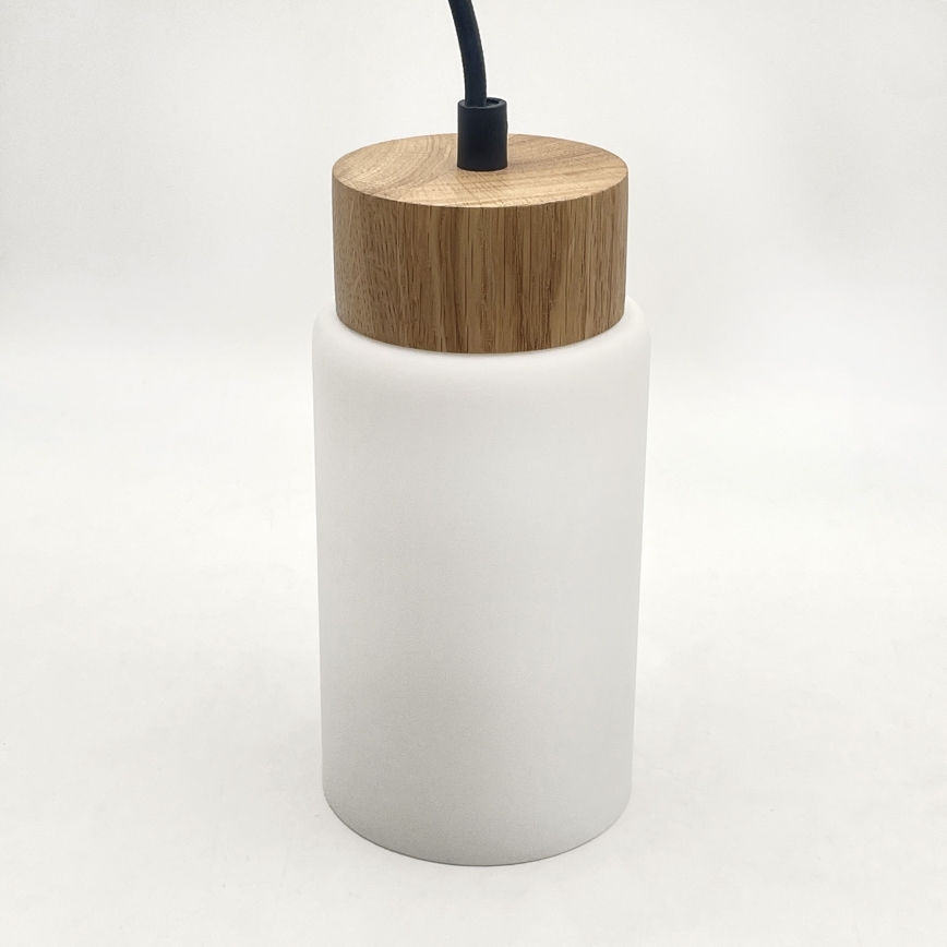 Lampadario sospeso con cavo MARKUS 4xE27/15W/230V nero/rovere