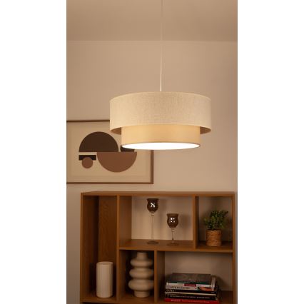 Lampadario sospeso con cavo NATIA 1xE27/60W/230V Ø 45 cm crema