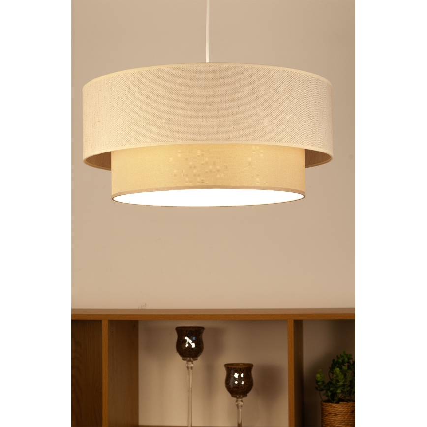 Lampadario sospeso con cavo NATIA 1xE27/60W/230V Ø 45 cm crema